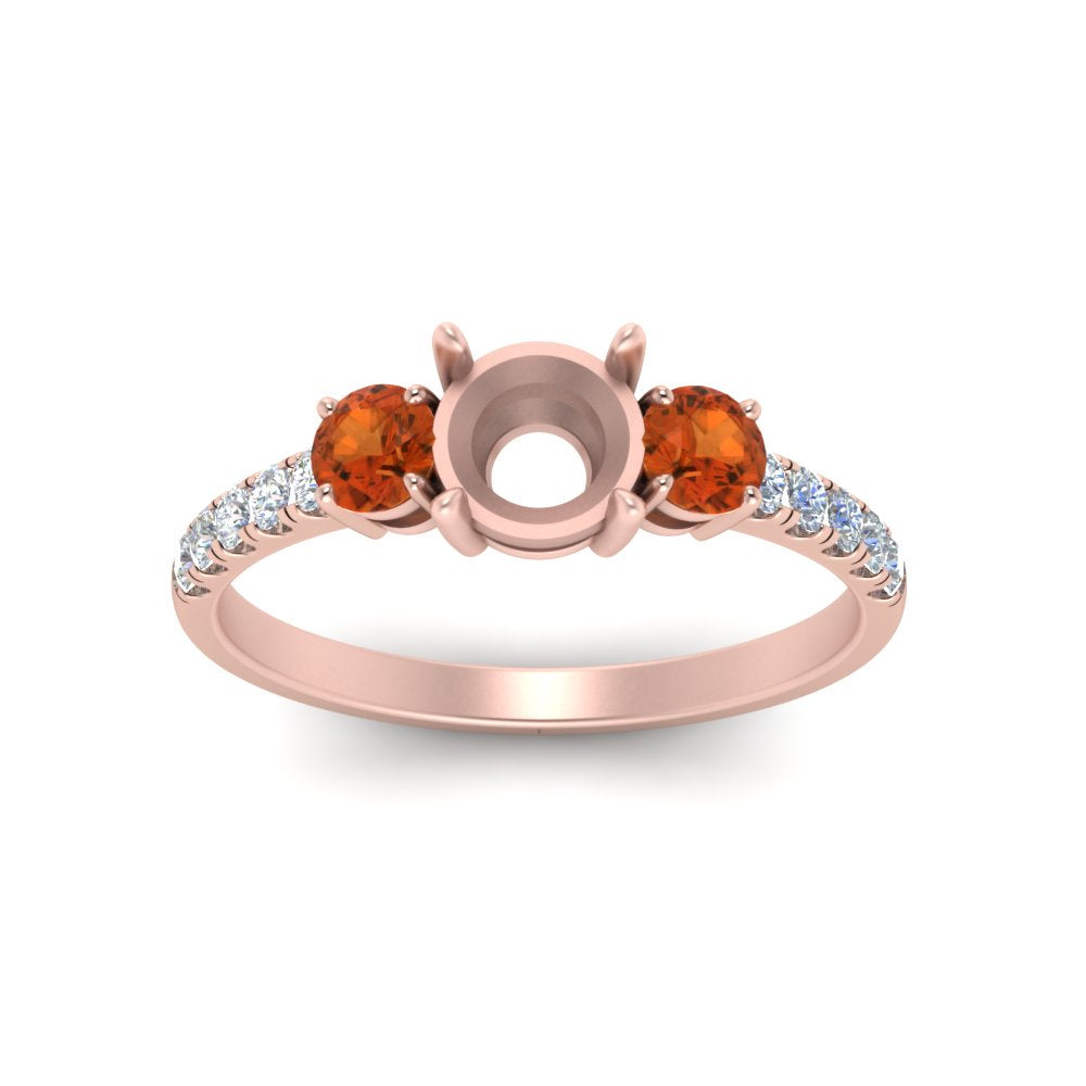 petite-micropave-semi-mount-three-stone-diamond-ring-with-orange-sapphire-in-rose-gold-FD9383SMRGSAOR-NL-RG