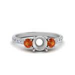 Load image into Gallery viewer, petite-micropave-semi-mount-three-stone-diamond-ring-with-orange-sapphire-in-white-gold-FD9383SMRGSAOR-NL-WG
