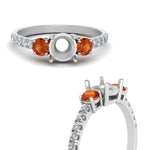 Load image into Gallery viewer, petite-micropave-semi-mount-three-stone-diamond-ring-with-orange-sapphire-in-white-gold-FD9383SMRGSAOR-NL-WG
