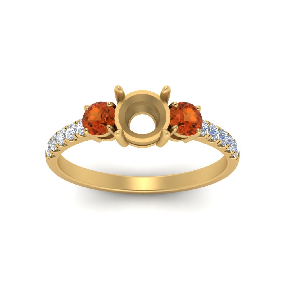 petite-micropave-semi-mount-three-stone-diamond-ring-with-orange-sapphire-in-yellow-gold-FD9383SMRGSAOR-NL-YG