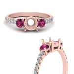 Load image into Gallery viewer, petite-micropave-semi-mount-three-stone-diamond-ring-with-pink-sapphire-in-rose-gold-FD9383SMRGSADRPI-NL-RG

