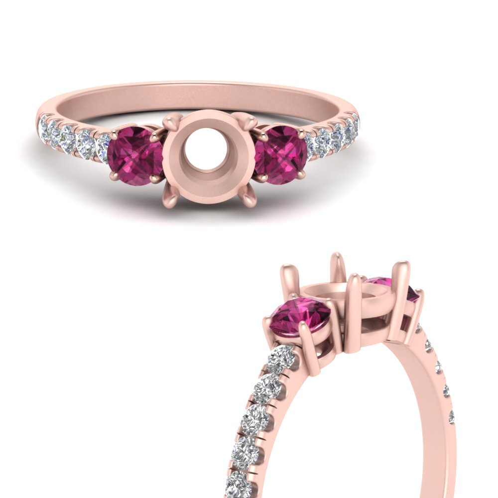 petite-micropave-semi-mount-three-stone-diamond-ring-with-pink-sapphire-in-rose-gold-FD9383SMRGSADRPI-NL-RG