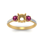 Load image into Gallery viewer, petite-micropave-semi-mount-three-stone-diamond-ring-with-pink-sapphire-in-yellow-gold-FD9383SMRGSADRPI-NL-YG
