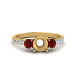 Load image into Gallery viewer, petite-micropave-semi-mount-three-stone-diamond-ring-with-ruby-in-yellow-gold-FD9383SMRGRUDR-NL-YG
