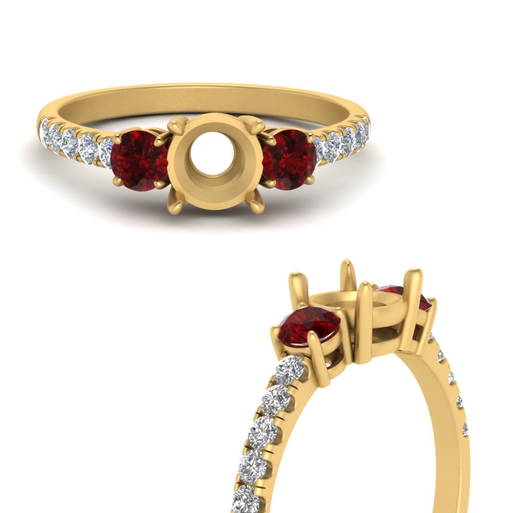 petite-micropave-semi-mount-three-stone-diamond-ring-with-ruby-in-yellow-gold-FD9383SMRGRUDR-NL-YG
