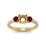 Load image into Gallery viewer, petite-micropave-semi-mount-three-stone-diamond-ring-with-ruby-in-yellow-gold-FD9383SMRGRUDR-NL-YG
