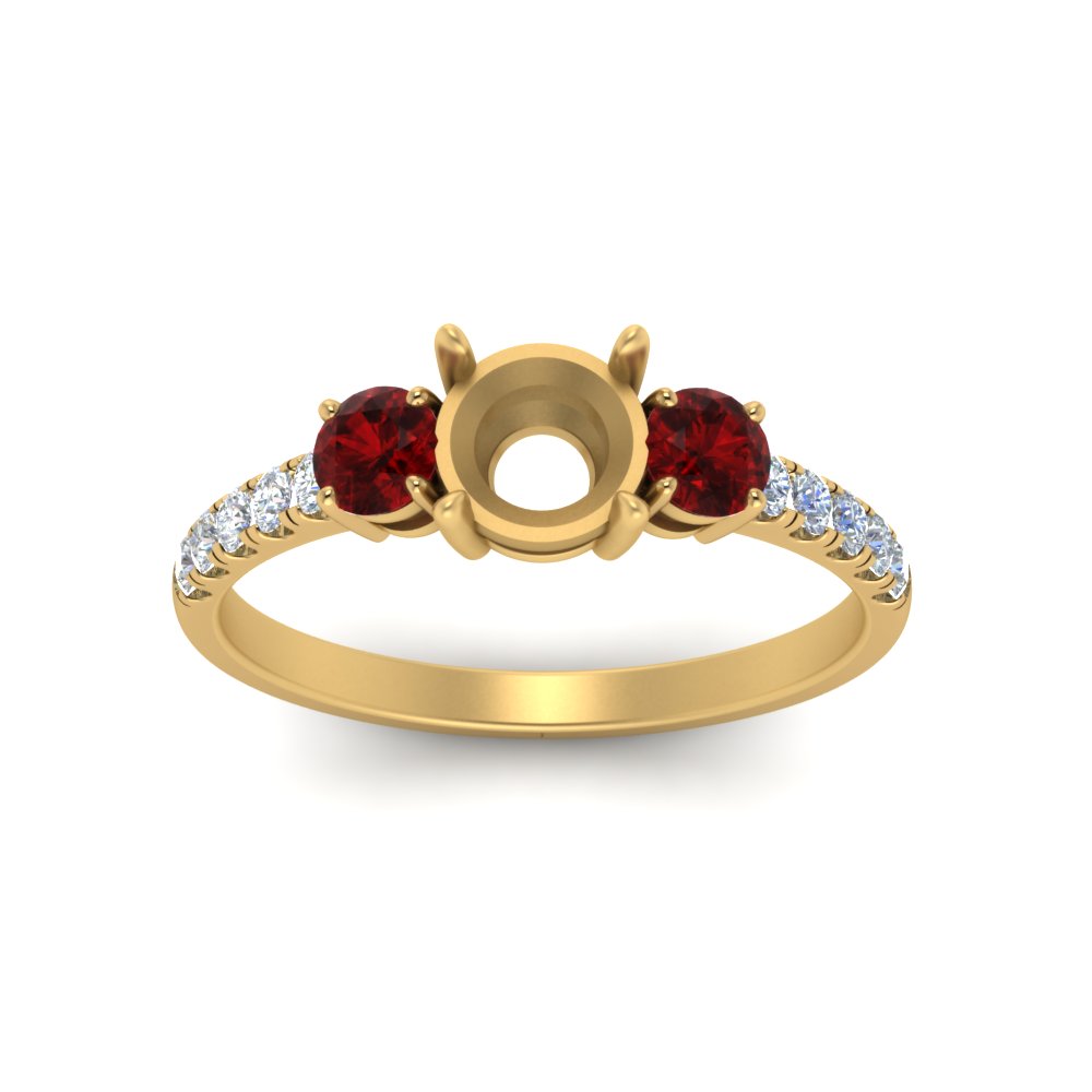 petite-micropave-semi-mount-three-stone-diamond-ring-with-ruby-in-yellow-gold-FD9383SMRGRUDR-NL-YG