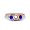 Load image into Gallery viewer, petite-micropave-semi-mount-three-stone-diamond-ring-with-sapphire-in-rose-gold-FD9383SMRGSABL-NL-RG