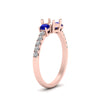 Load image into Gallery viewer, petite-micropave-semi-mount-three-stone-diamond-ring-with-sapphire-in-rose-gold-FD9383SMRGSABL-NL-RG