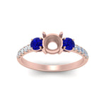Load image into Gallery viewer, petite-micropave-semi-mount-three-stone-diamond-ring-with-sapphire-in-rose-gold-FD9383SMRGSABL-NL-RG

