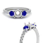 Load image into Gallery viewer, petite-micropave-semi-mount-three-stone-diamond-ring-with-sapphire-in-white-gold-FD9383SMRGSABL-NL-WG
