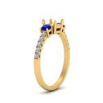 Load image into Gallery viewer, petite-micropave-semi-mount-three-stone-diamond-ring-with-sapphire-in-yellow-gold-FD9383SMRGSABL-NL-YG
