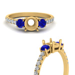 Load image into Gallery viewer, petite-micropave-semi-mount-three-stone-diamond-ring-with-sapphire-in-yellow-gold-FD9383SMRGSABL-NL-YG
