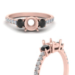 Load image into Gallery viewer, petite-micropave-semi-mount-three-stone-ring-with-black-diamond-in-rose-gold-FD9383SMRGBLACK-NL-RG
