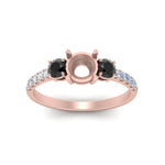 Load image into Gallery viewer, petite-micropave-semi-mount-three-stone-ring-with-black-diamond-in-rose-gold-FD9383SMRGBLACK-NL-RG
