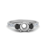 Load image into Gallery viewer, petite-micropave-semi-mount-three-stone-ring-with-black-diamond-in-white-gold-FD9383SMRGBLACK-NL-WG
