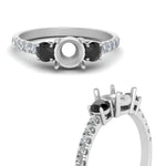 Load image into Gallery viewer, petite-micropave-semi-mount-three-stone-ring-with-black-diamond-in-white-gold-FD9383SMRGBLACK-NL-WG
