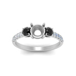 Load image into Gallery viewer, petite-micropave-semi-mount-three-stone-ring-with-black-diamond-in-white-gold-FD9383SMRGBLACK-NL-WG

