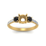 Load image into Gallery viewer, petite-micropave-semi-mount-three-stone-ring-with-black-diamond-in-yellow-gold-FD9383SMRGBLACK-NL-YG

