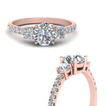 Load image into Gallery viewer, petite-micropave-three-stone-diamond-ring-in-rose-gold-FD9383ROR-NL-RG
