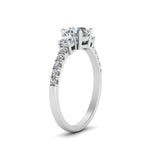 Load image into Gallery viewer, Petite Micropave Three Stone Round Diamond Ring
