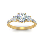 Load image into Gallery viewer, petite-micropave-three-stone-diamond-ring-in-yellow-gold-FD9383ROR-NL-YG
