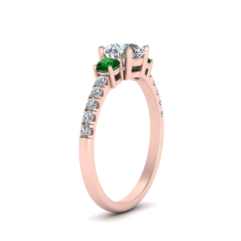 petite-micropave-three-stone-diamond-ring-with-emerald-in-rose-gold-FD9383RORGEMGR-NL-RG