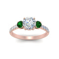 Thumbnail 63 - petite-micropave-three-stone-diamond-ring-with-emerald-in-rose-gold-FD9383RORGEMGR-NL-RG
