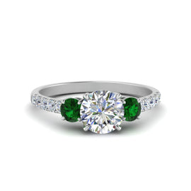 Petite Micropave Three Stone Ring