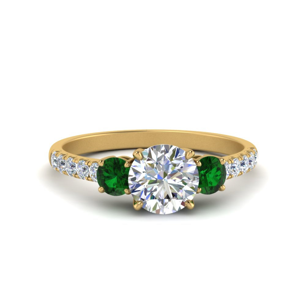 petite-micropave-three-stone-diamond-ring-with-emerald-in-yellow-gold-FD9383RORGEMGR-NL-YG