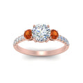 Thumbnail 50 - petite-micropave-three-stone-diamond-ring-with-orange-sapphire-in-rose-gold-FD9383RORGSAOR-NL-RG