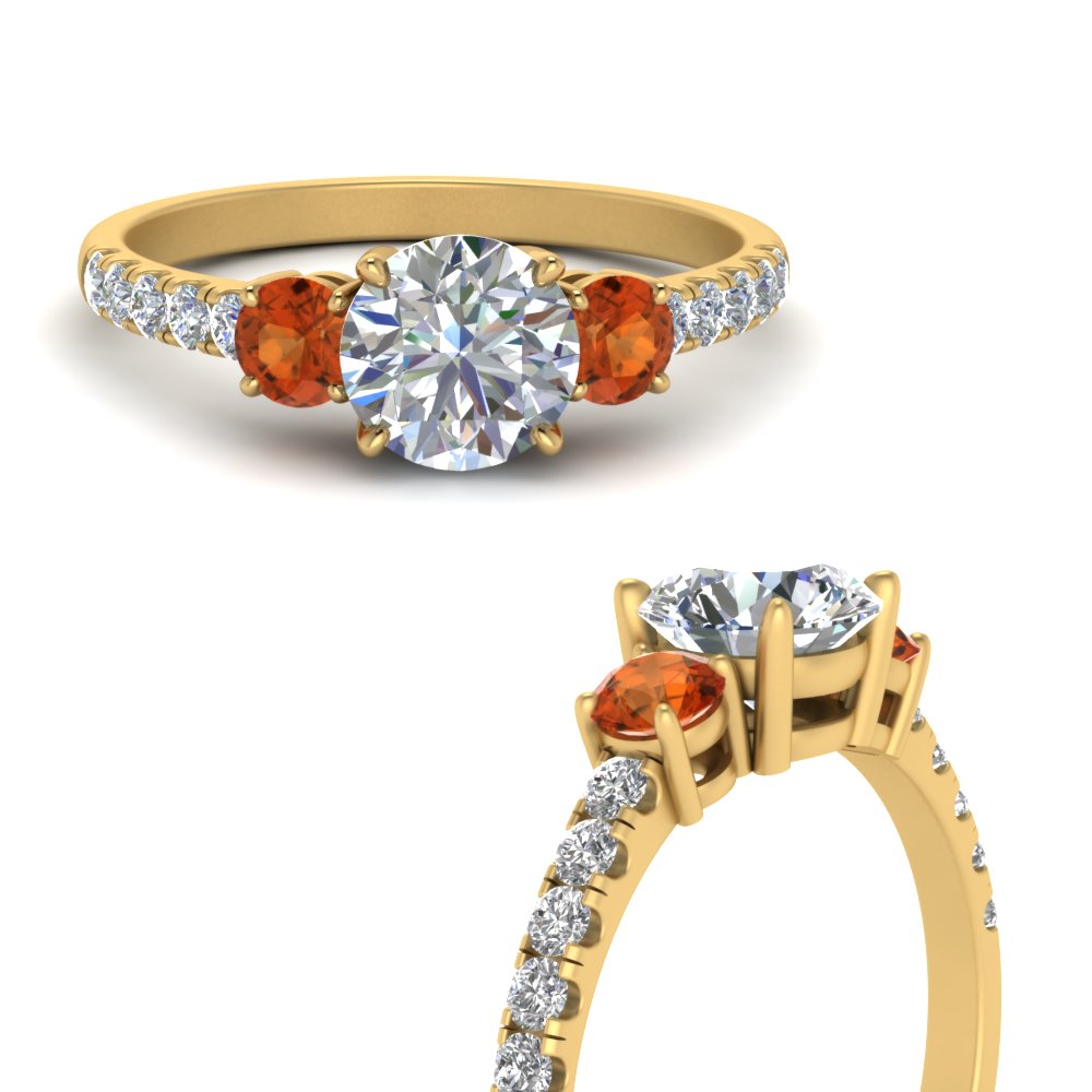 petite-micropave-three-stone-diamond-ring-with-orange-sapphire-in-yellow-gold-FD9383RORGSAOR-NL-YG