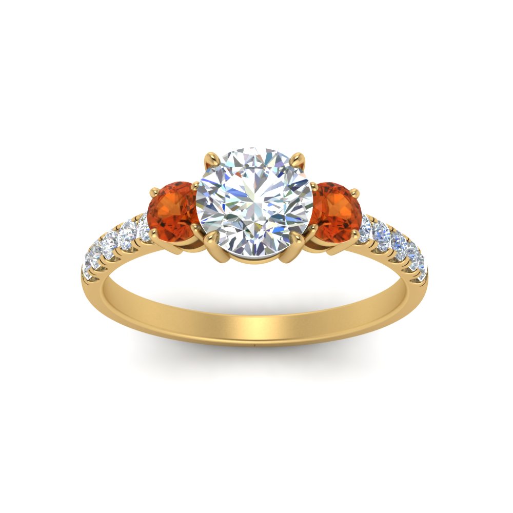 petite-micropave-three-stone-diamond-ring-with-orange-sapphire-in-yellow-gold-FD9383RORGSAOR-NL-YG