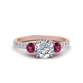 Thumbnail 35 - petite-micropave-three-stone-diamond-ring-with-pink-sapphire-in-rose-gold-FD9383RORGSADRPI-NL-RG