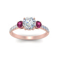 Thumbnail 37 - petite-micropave-three-stone-diamond-ring-with-pink-sapphire-in-rose-gold-FD9383RORGSADRPI-NL-RG