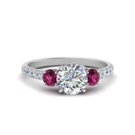 Load image into Gallery viewer, petite-micropave-three-stone-diamond-ring-with-pink-sapphire-in-white-gold-FD9383RORGSADRPI-NL-WG
