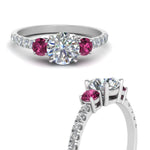Load image into Gallery viewer, petite-micropave-three-stone-diamond-ring-with-pink-sapphire-in-white-gold-FD9383RORGSADRPI-NL-WG
