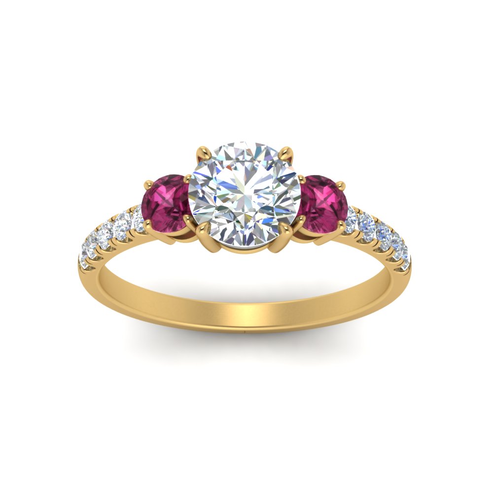 petite-micropave-three-stone-diamond-ring-with-pink-sapphire-in-yellow-gold-FD9383RORGSADRPI-NL-YG