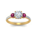Thumbnail 46 - petite-micropave-three-stone-diamond-ring-with-pink-sapphire-in-yellow-gold-FD9383RORGSADRPI-NL-YG