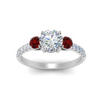 Load image into Gallery viewer, petite-micropave-three-stone-diamond-ring-with-ruby-in-white-gold-FD9383RORGRUDR-NL-WG
