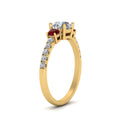 Thumbnail 86 - petite-micropave-three-stone-diamond-ring-with-ruby-in-yellow-gold-FD9383RORGRUDR-NL-YG