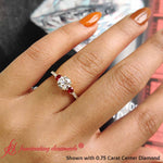Load image into Gallery viewer, Petite Micropave Three Stone Round Diamond Ring
