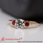 Load image into Gallery viewer, Petite Micropave Three Stone Round Diamond Ring

