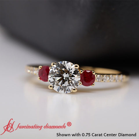 Petite Micropave Three Stone Ring