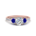 Thumbnail 22 - petite-micropave-three-stone-diamond-ring-with-sapphire-in-rose-gold-FD9383RORGSABL-NL-RG