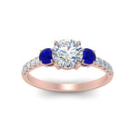 Load image into Gallery viewer, petite-micropave-three-stone-diamond-ring-with-sapphire-in-rose-gold-FD9383RORGSABL-NL-RG
