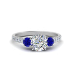 Load image into Gallery viewer, petite-micropave-three-stone-diamond-ring-with-sapphire-in-white-gold-FD9383RORGSABL-NL-WG
