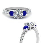 Load image into Gallery viewer, petite-micropave-three-stone-diamond-ring-with-sapphire-in-white-gold-FD9383RORGSABL-NL-WG
