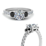 Load image into Gallery viewer, petite-micropave-three-stone-ring-with-black-diamond-in-white-gold-FD9383RORGBLACK-NL-WG
