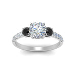Load image into Gallery viewer, petite-micropave-three-stone-ring-with-black-diamond-in-white-gold-FD9383RORGBLACK-NL-WG
